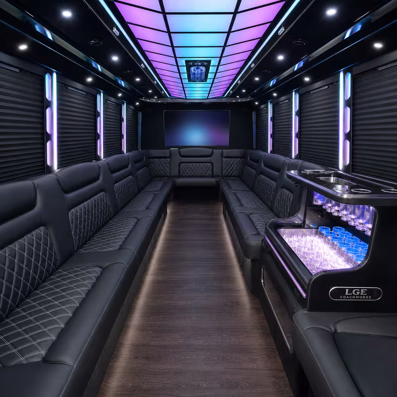 15 Passenger Party Bus Inside