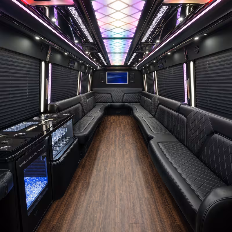 20 Passenger Party Bus Inside