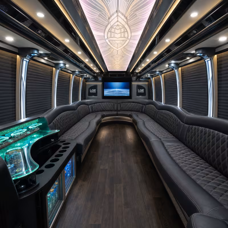 25 Passenger Party Bus Inside