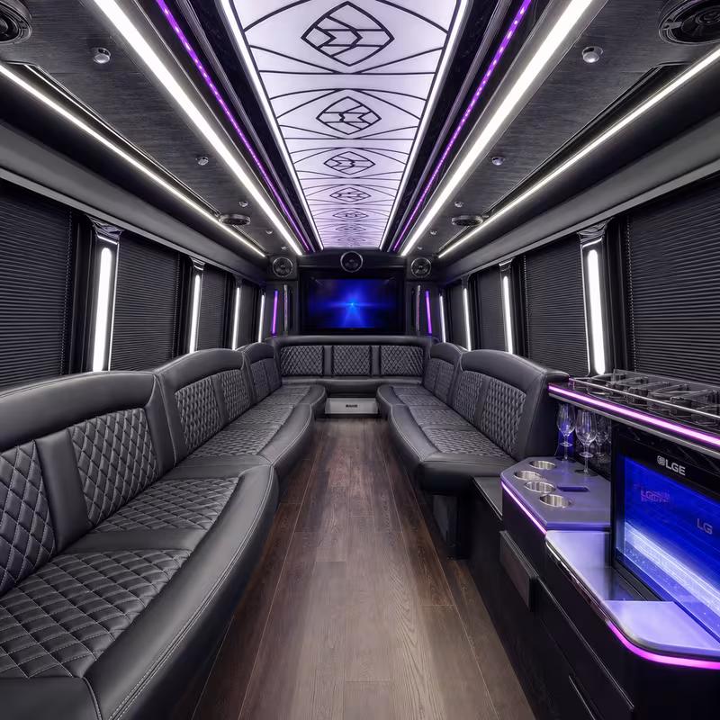 28 Passenger Party Bus Inside