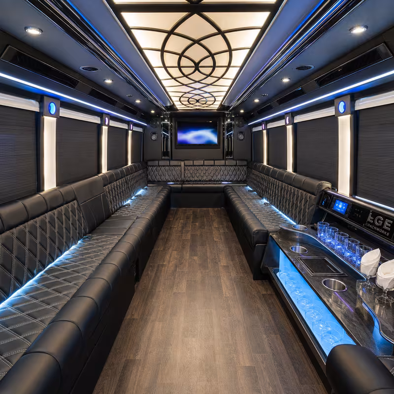 30 Passenger Party Bus Interior