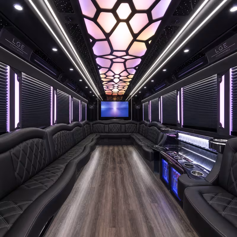 40 Passenger Party Bus Inside