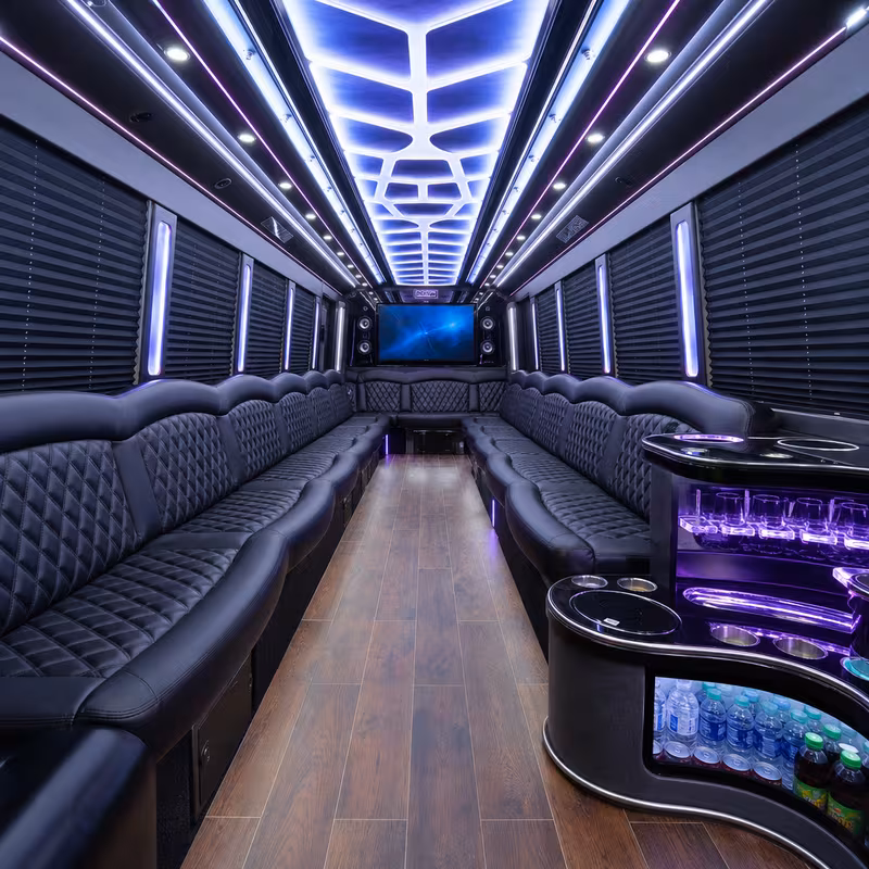 40 Passenger Party Bus Interior