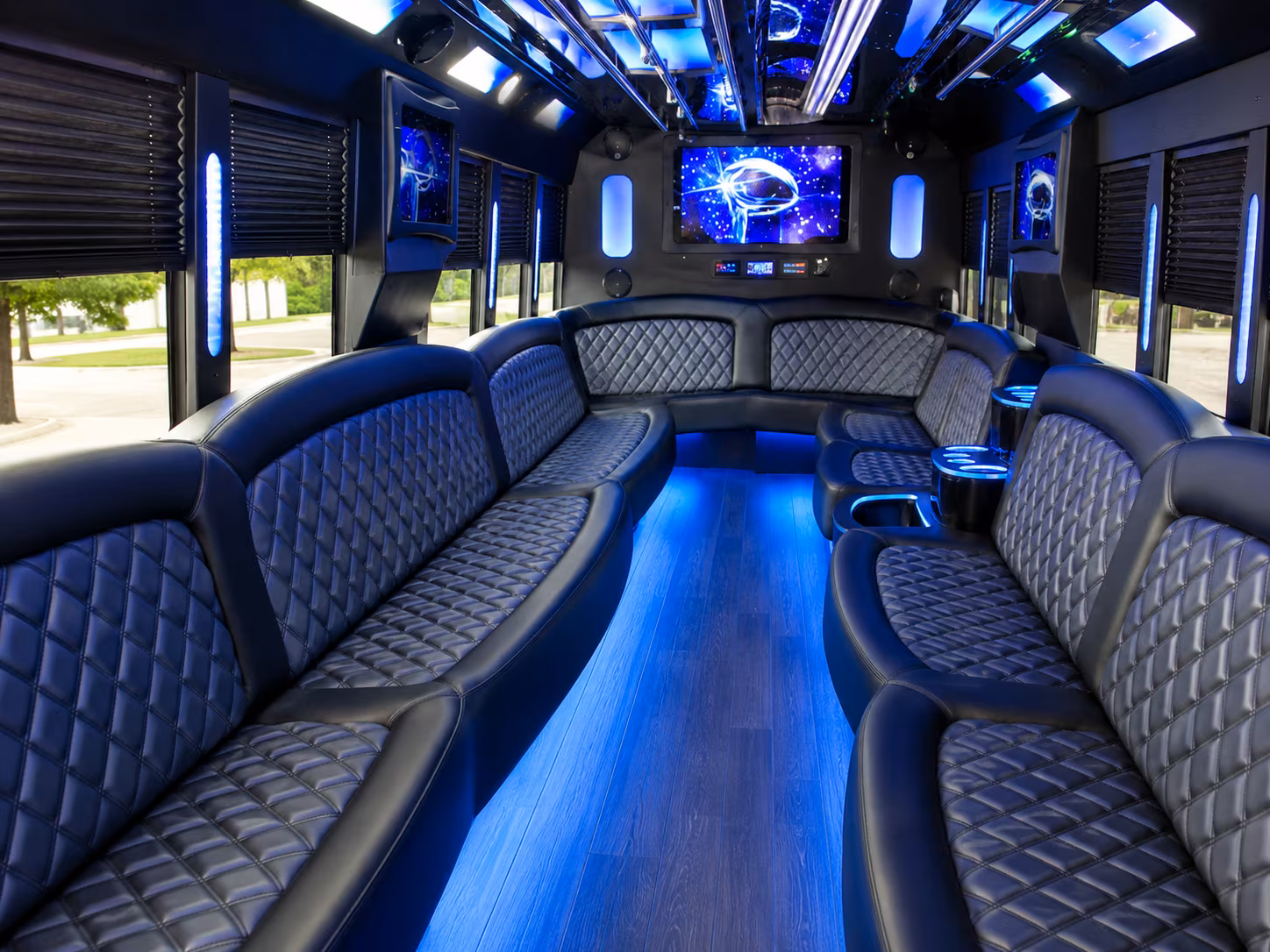 Charlotte Birthday, Sweet 16, & Quinceañera Transportation party bus exterior