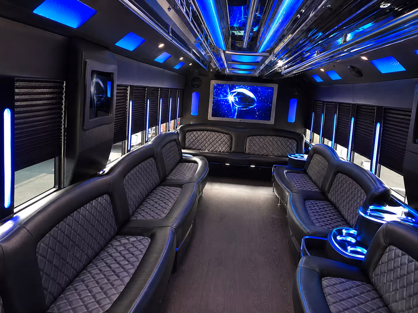 Charlotte Birthday, Sweet 16, & Quinceañera Transportation party bus exterior