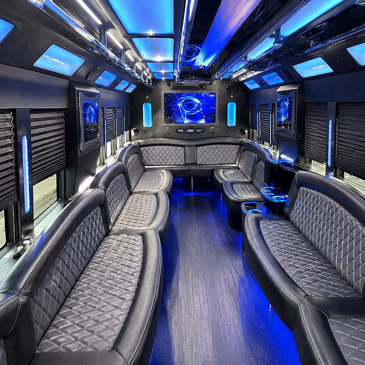 Charlotte Concert & Music Festival Transportation party bus interior