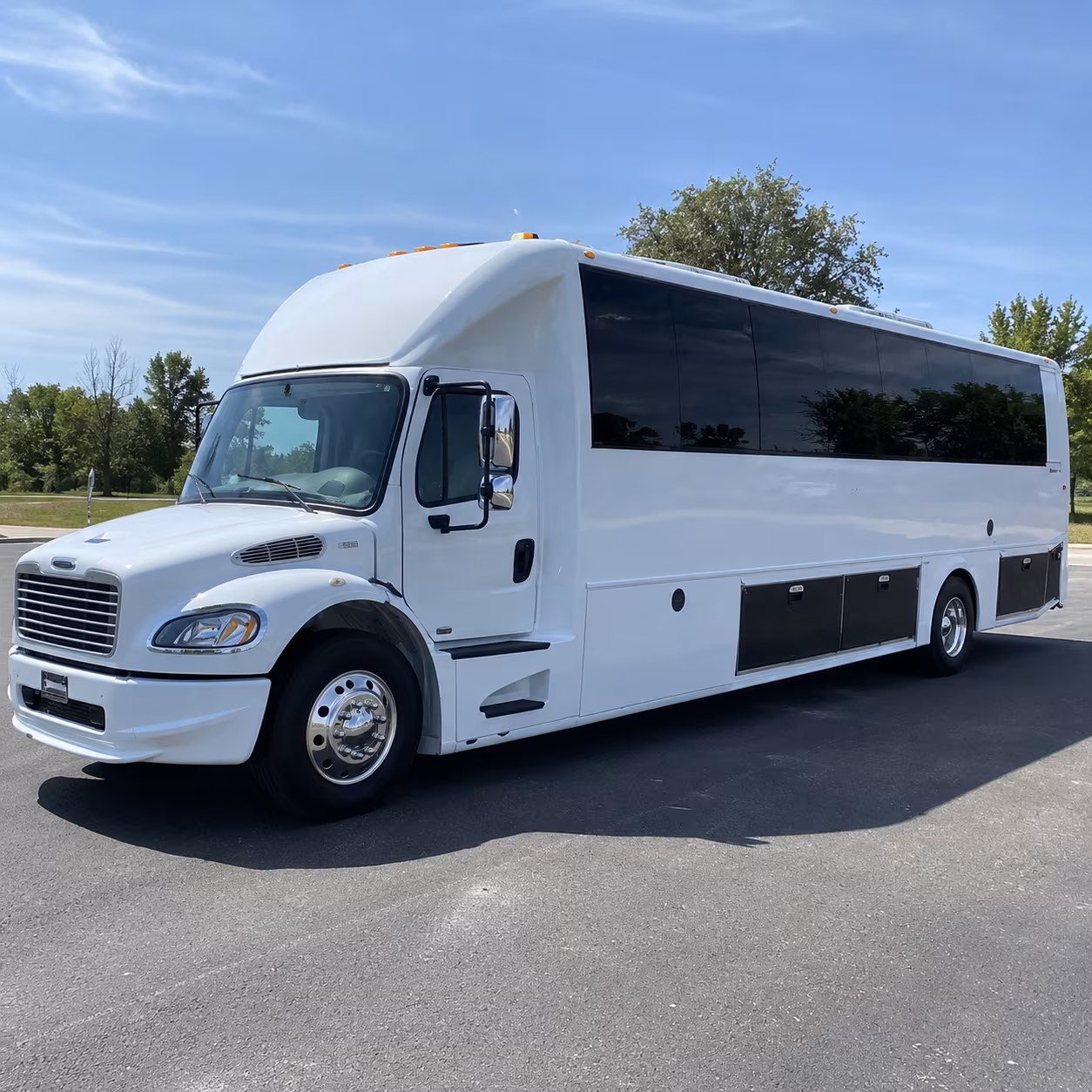 Charlotte Private Event Transportation party bus exterior