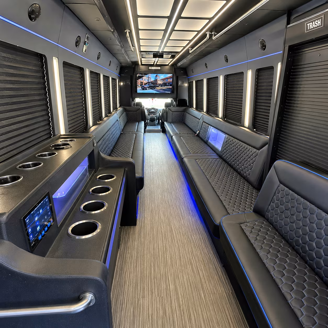 Charlotte Prom & Homecoming Transportation party bus interior