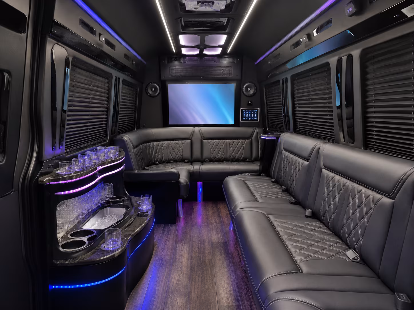 Charlotte School Event Transportation party bus exterior