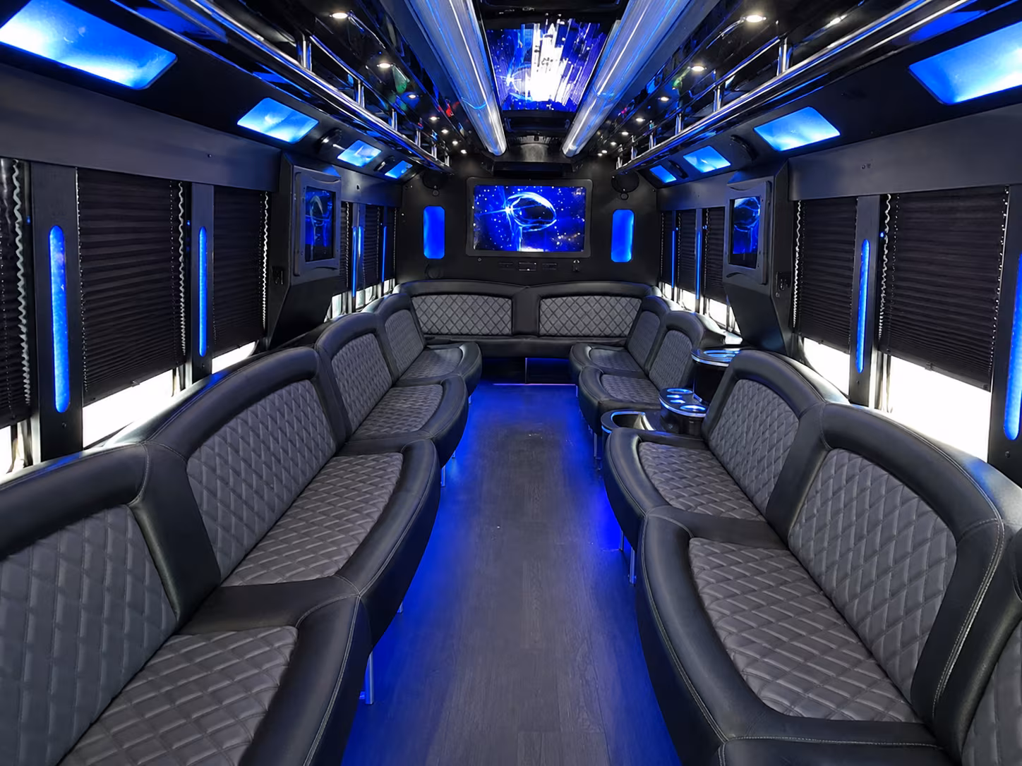 Charlotte Wedding Transportation party bus interior