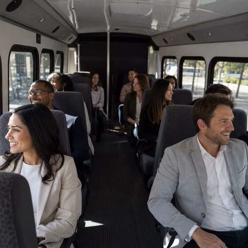 Black Mercedes Sprinter van staged for an Charlotte Corporate Transportation group