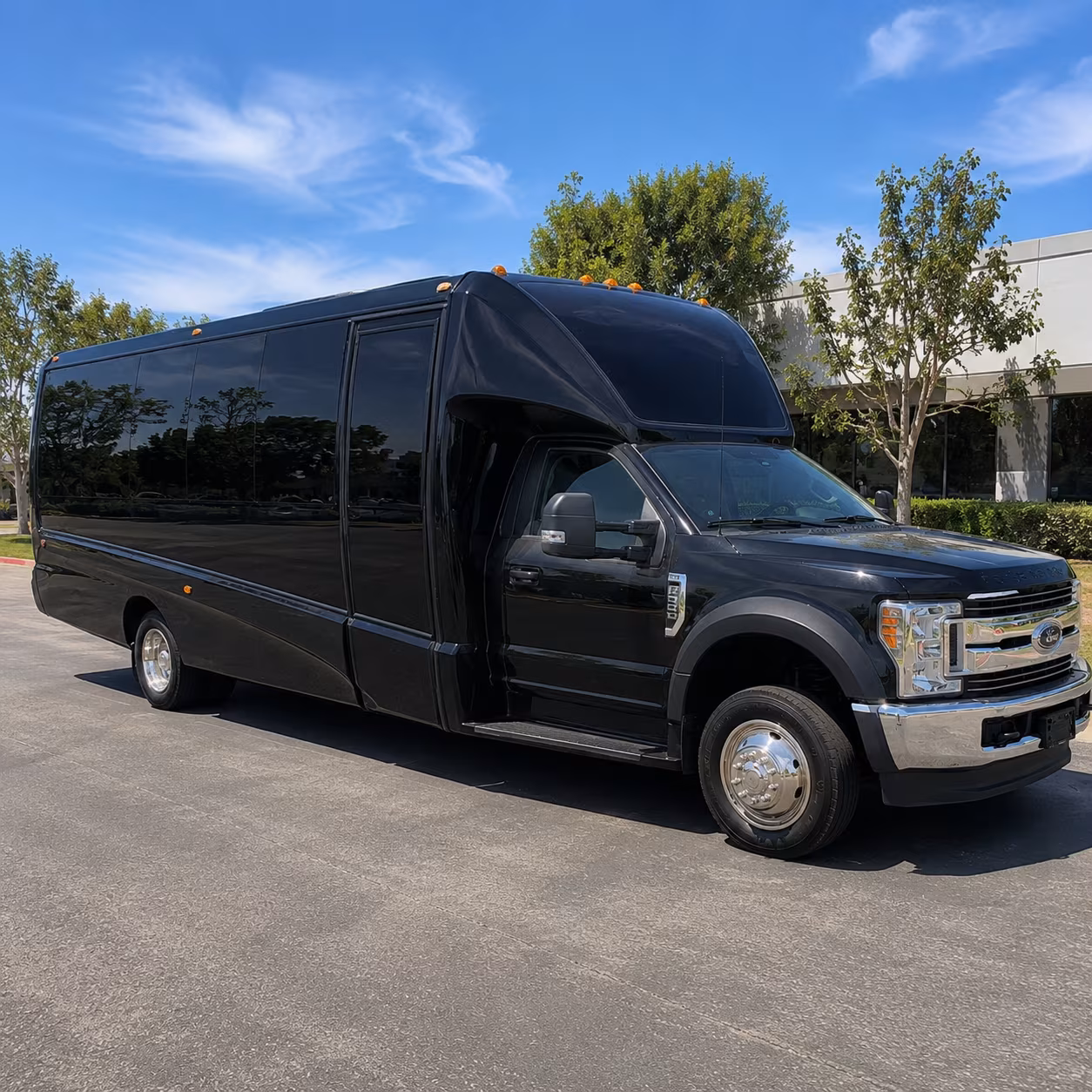 Interior of a party bus rental serving Charlotte