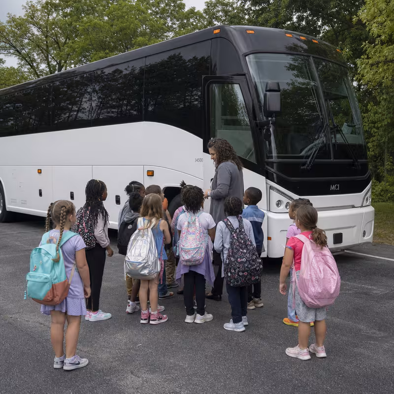 Black Mercedes Sprinter van staged for an Charlotte School Transportation group