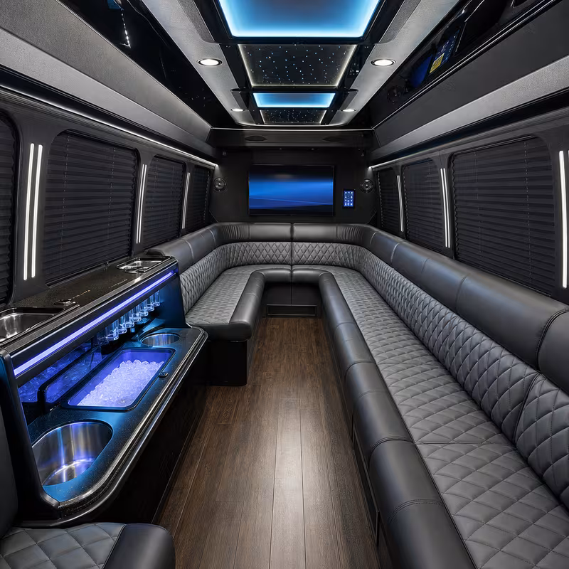 14 Passenger Sprinter Limo Inside